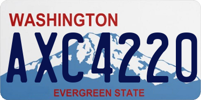 WA license plate AXC4220