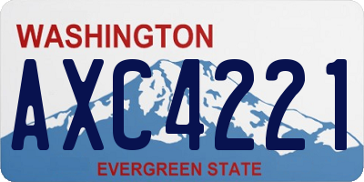 WA license plate AXC4221