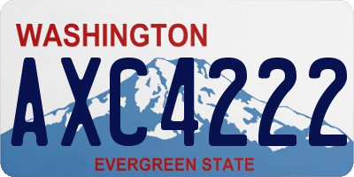 WA license plate AXC4222