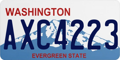 WA license plate AXC4223