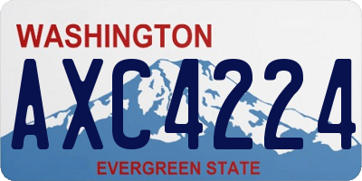 WA license plate AXC4224