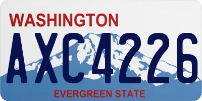 WA license plate AXC4226