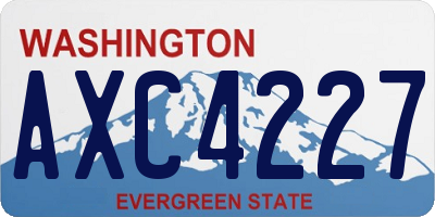 WA license plate AXC4227