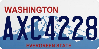 WA license plate AXC4228