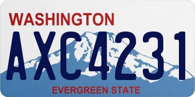 WA license plate AXC4231