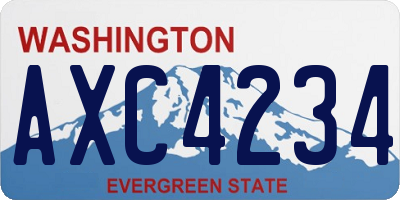 WA license plate AXC4234