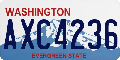WA license plate AXC4236