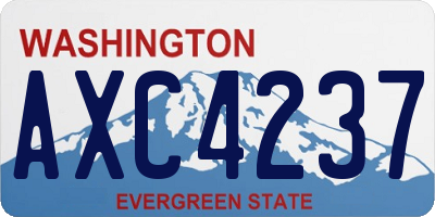 WA license plate AXC4237