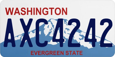 WA license plate AXC4242