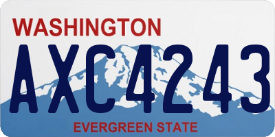 WA license plate AXC4243