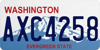 WA license plate AXC4258