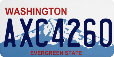 WA license plate AXC4260