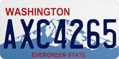 WA license plate AXC4265