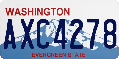 WA license plate AXC4278