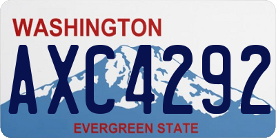 WA license plate AXC4292