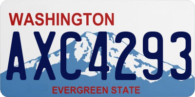 WA license plate AXC4293