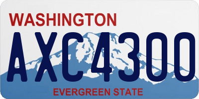 WA license plate AXC4300