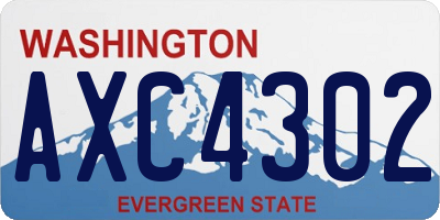 WA license plate AXC4302