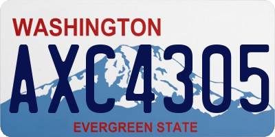 WA license plate AXC4305