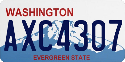 WA license plate AXC4307