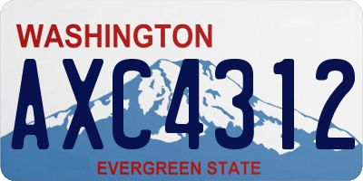 WA license plate AXC4312