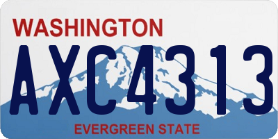 WA license plate AXC4313