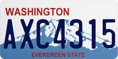WA license plate AXC4315