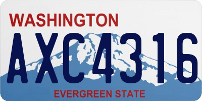 WA license plate AXC4316