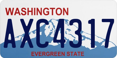 WA license plate AXC4317