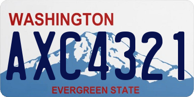 WA license plate AXC4321