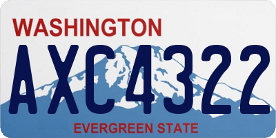 WA license plate AXC4322