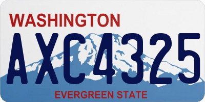 WA license plate AXC4325