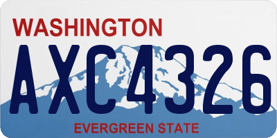 WA license plate AXC4326