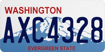 WA license plate AXC4328