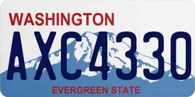 WA license plate AXC4330