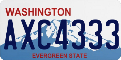 WA license plate AXC4333