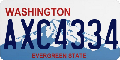 WA license plate AXC4334