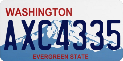 WA license plate AXC4335