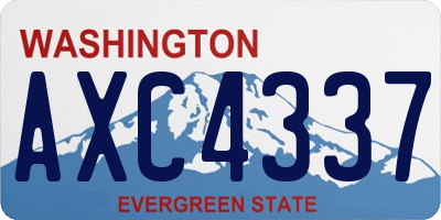 WA license plate AXC4337