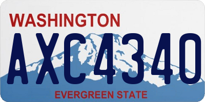 WA license plate AXC4340