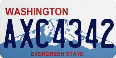 WA license plate AXC4342