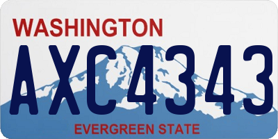 WA license plate AXC4343