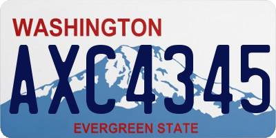 WA license plate AXC4345