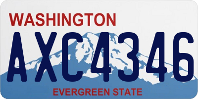 WA license plate AXC4346