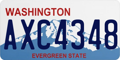 WA license plate AXC4348