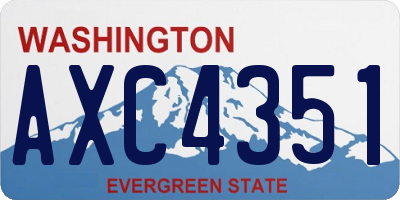 WA license plate AXC4351