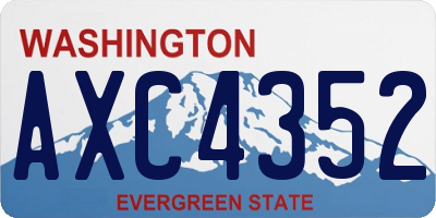 WA license plate AXC4352