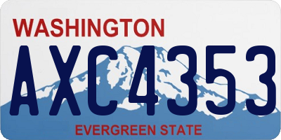 WA license plate AXC4353