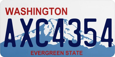 WA license plate AXC4354