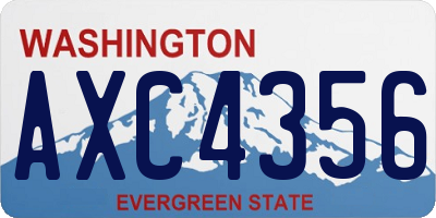 WA license plate AXC4356